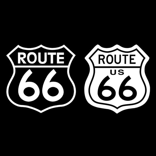Route 66 Select-a-Size White Fused Glass Decals