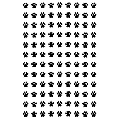 Tiny Paw Prints 108 pcs 0.25 Inch Black Fused Glass