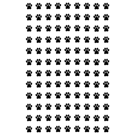 Tiny Paw Prints 108 pcs 0.25 Inch Black Fused Glass