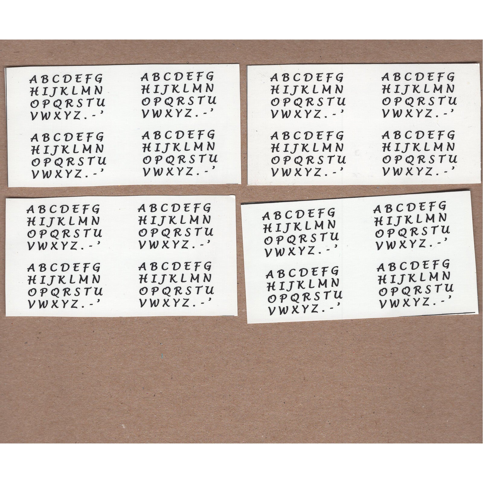 Lucida Handwriting Font Letters 464 pcs (4 cards) 3/16 Inch Black Fuse ...