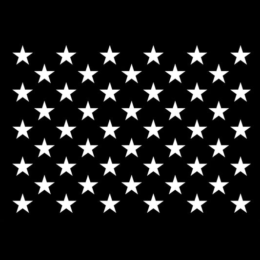 USA Flag Star Union 1pc 4 x 6 Inch White Fused Glass Decals