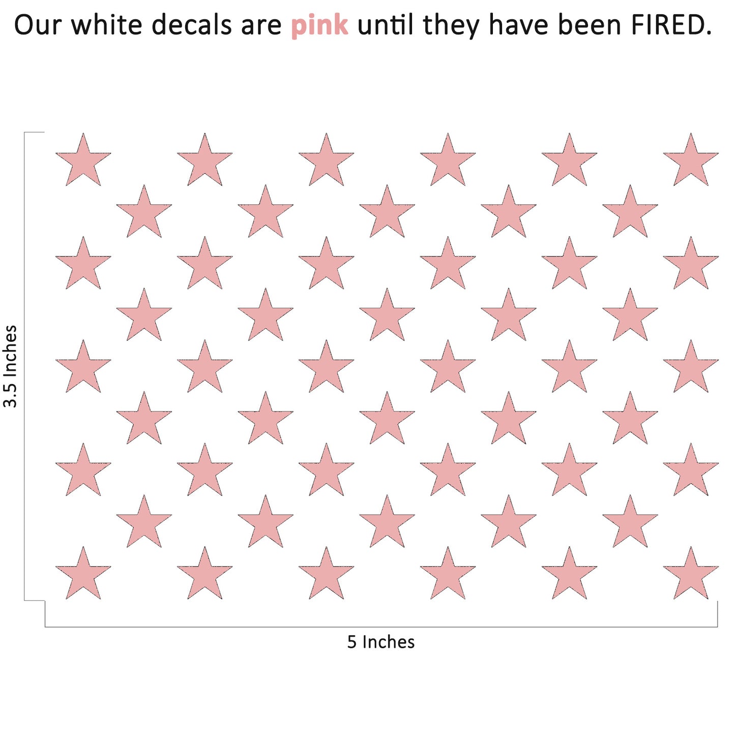 USA Flag Star Union 1pc 4 x 6 Inch White Fused Glass Decals