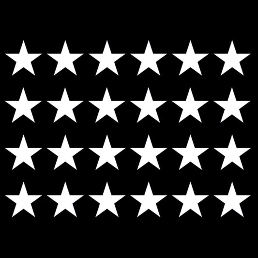 Canton Stars 1 Inch 24 pcs White Fused Glass Decals