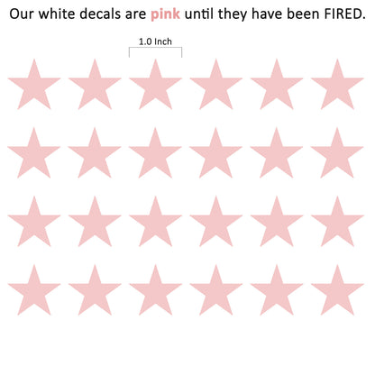 Canton Stars 1 Inch 24 pcs White Fused Glass Decals