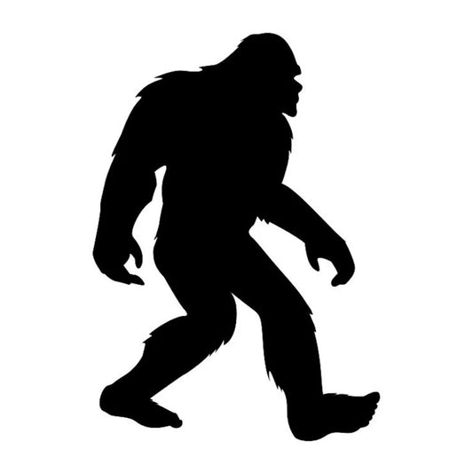 Big Foot Sasquatch 4.25 Inch Black Fused Glass Decal