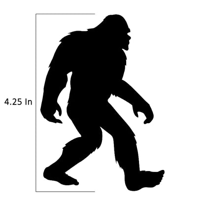 Big Foot Sasquatch 4.25 Inch Black Fused Glass Decal