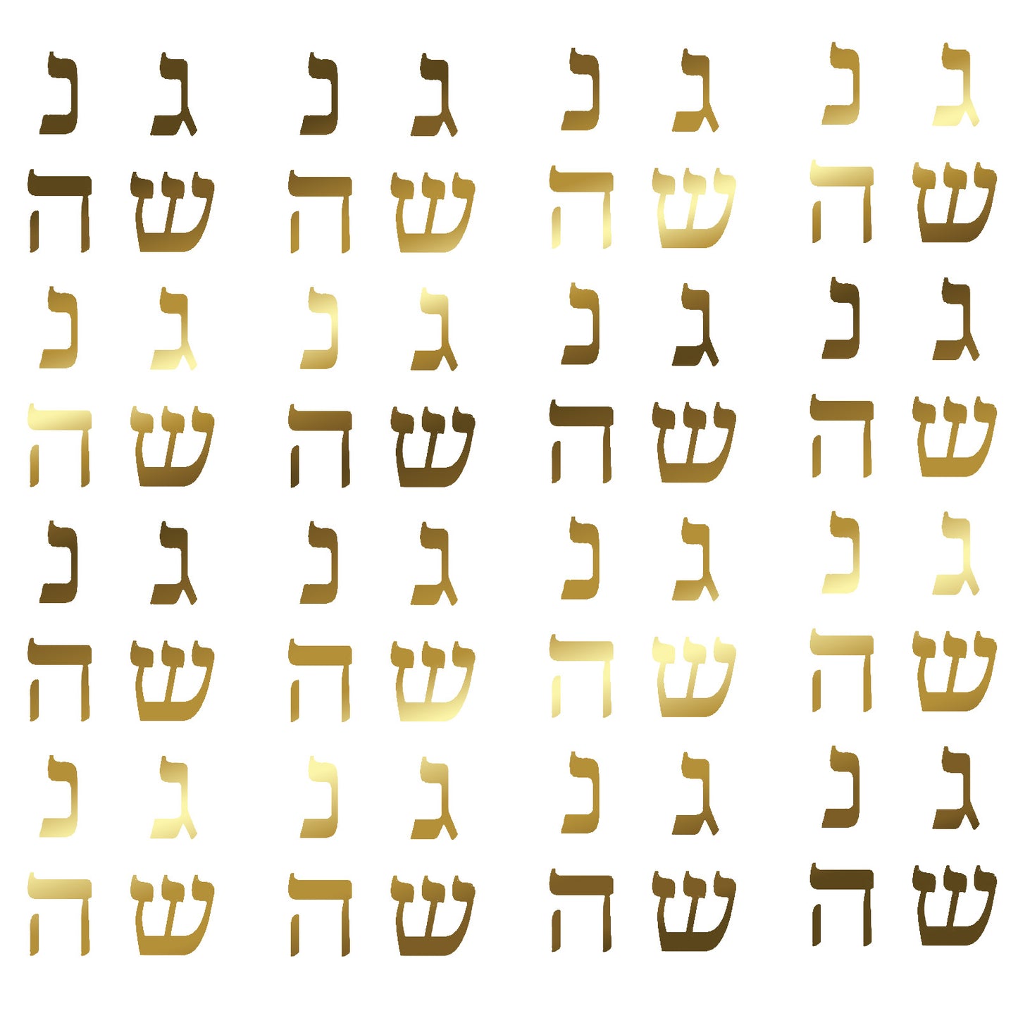 Dreidel Characters Hebrew 16 Sets 22k Gold Fused Glass Decals