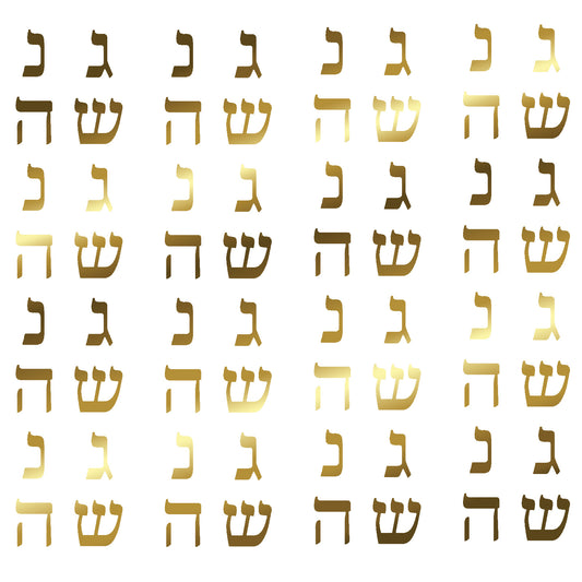 Dreidel Characters Hebrew 16 Sets 22k Gold Fused Glass Decals