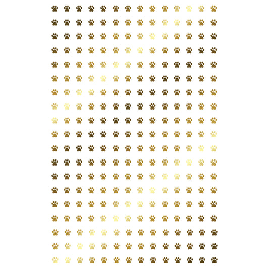 Paw Prints Tiny 266 pcs 1/8 Inch 22k Gold Fused Glass Decals