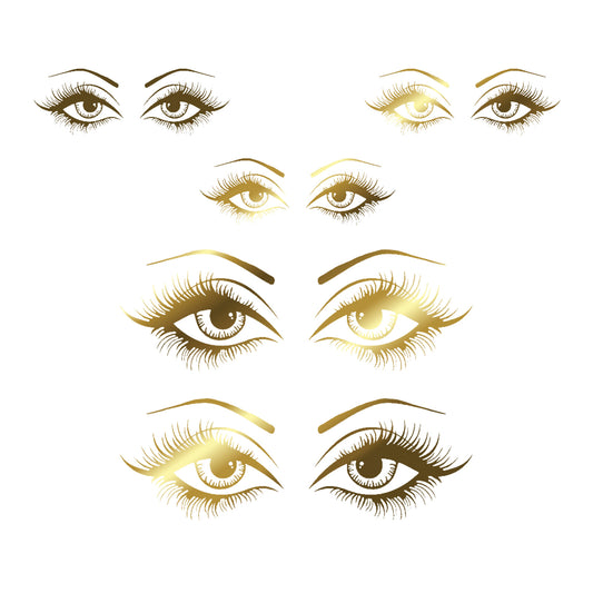 Eyes 10 pcs 1 to 2 Inch 22k Gold Fused Glass Decals