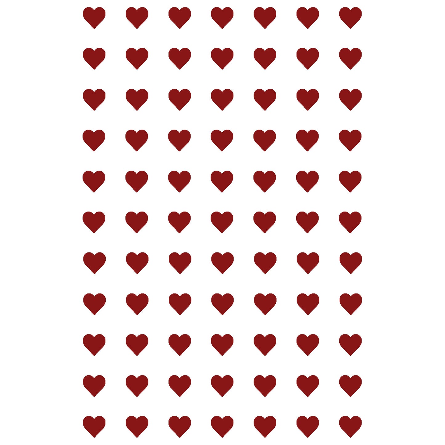 Hearts 77 pcs 1/4 Inch Red Fused Glass Decals