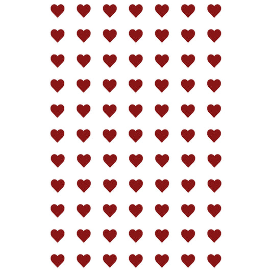 Hearts 77 pcs 1/4 Inch Red Fused Glass Decals