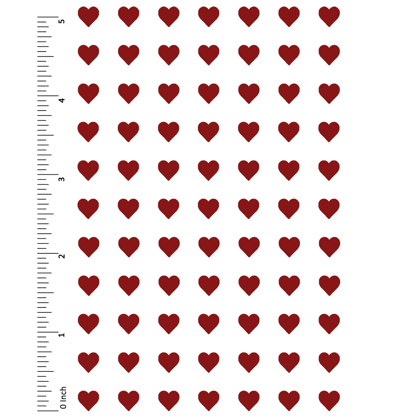 Hearts 77 pcs 1/4 Inch Red Fused Glass Decals