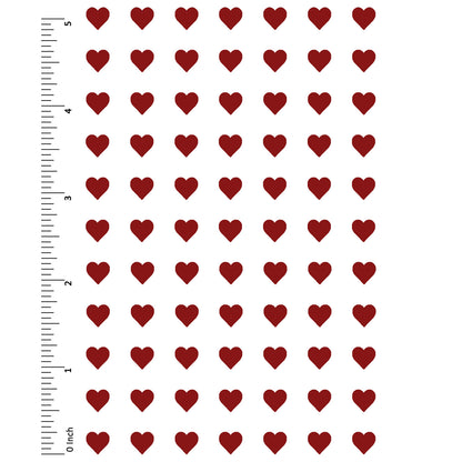 Hearts 77 pcs 1/4 Inch Red Fused Glass Decals