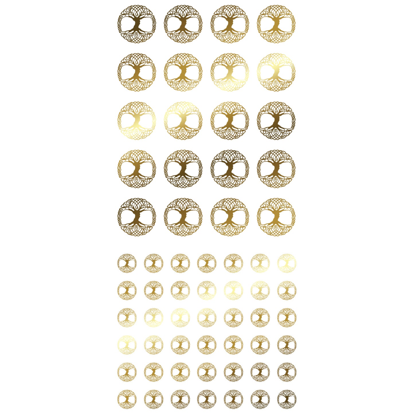 Tree of Life 62 pcs Small Gold Fused Glass Decals