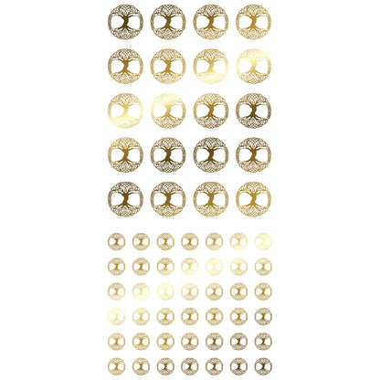 Tree of Life 62 pcs Small Gold Fused Glass Decals