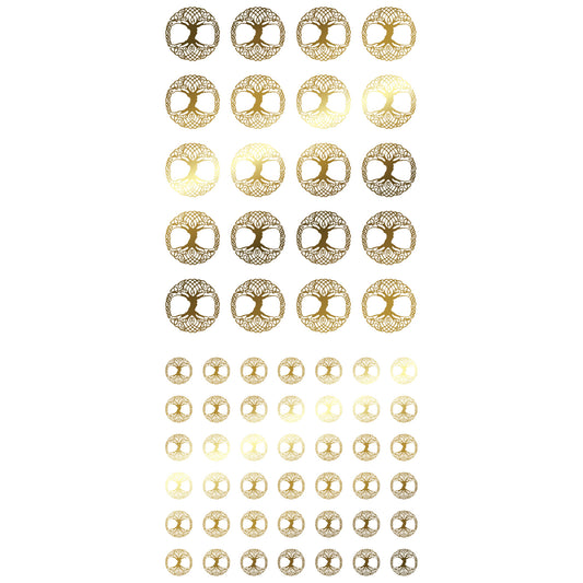 Tree of Life 62 pcs Small Gold Fused Glass Decals