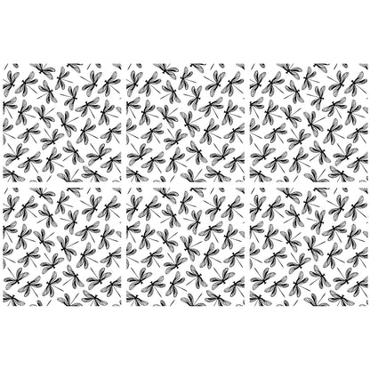 Dragonfly Tiles 6 pcs 2.5 Inch Black Fused Glass Decals