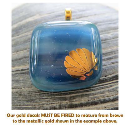 Tree of Life 8 pcs 1 Inch Gold Fused Glass Decals