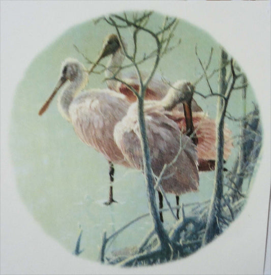 Pink Flamingo Birds 1 pcs 7-1/2" Overglaze Waterslide Ceramic Decal