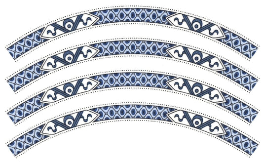 Blue Willow Dragon Border 4 pcs 5.75 X 1.5" Overglaze Waterslide Ceramic Decals