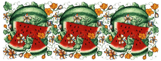 Watermelon Garden Mug Cup Wrap 8 x 3 Inch Overglaze Waterslide Ceramic Decal
