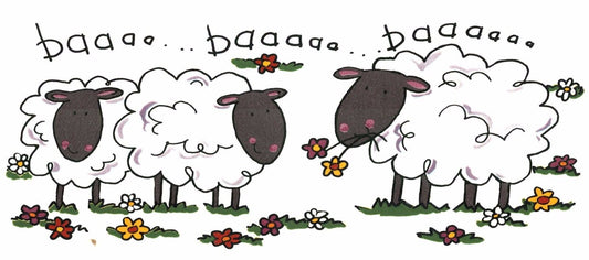 Happy Sheep Wrap Wraparound 7.75 x 3 Inch 1 pc Overglaze Waterslide Ceramic Decal