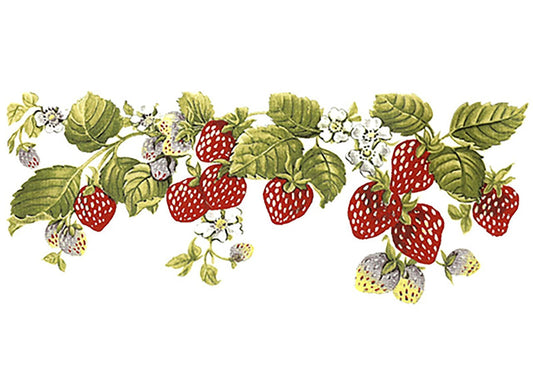 Strawberry Wrap Wraparound 7.5 X 3" Overglaze Waterslide Ceramic Decal
