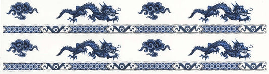 Blue Willow Dragon Border 2 pcs 11.5 X 1.5" Overglaze Waterslide Ceramic Decals