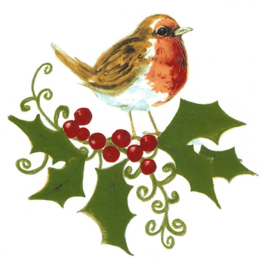 Christmas Holly Robin Berries Overglaze Waterslide Ceramic Decals