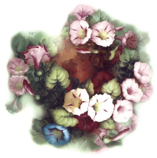 Morning Glory Flowers Overglaze Waterslide Ceramic Decals