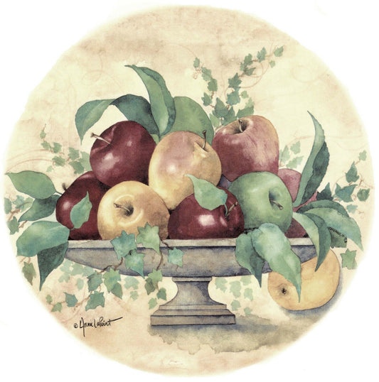 Apple Green Red Yellow Ivy Bowl 1 pc 7-1/2" Waterslide Ceramic Decal