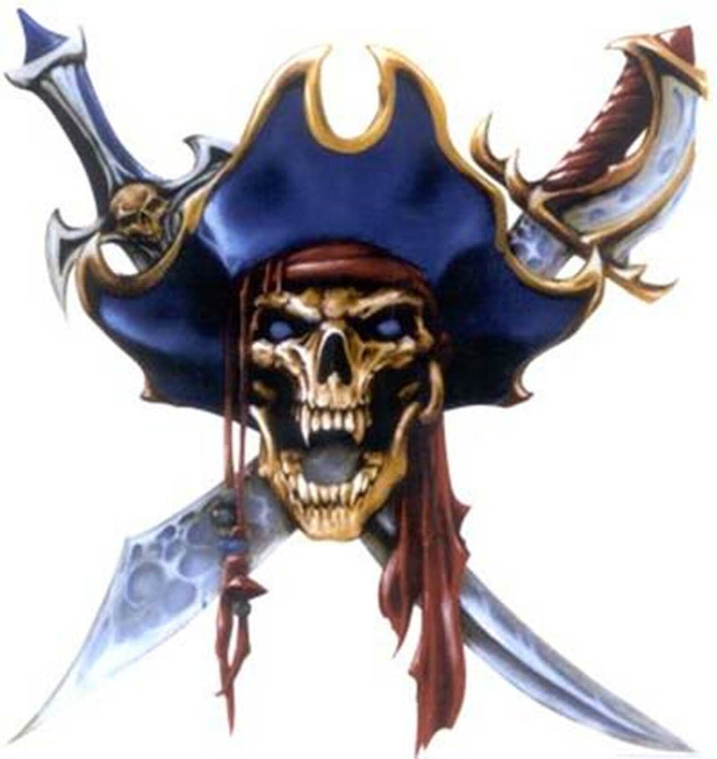 Pirate Skull Lethal Threat Overglaze Waterslide Ceramic Decals
