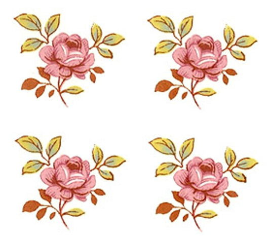 16 Sweet Pink Dot Rose Roses 3/4" (20mm) Overglaze Waterslide Ceramic Decals