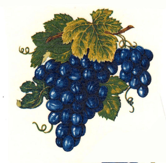 Blue Grape Cluster Grapes Select-A-Size Waterslide Ceramic Decals
