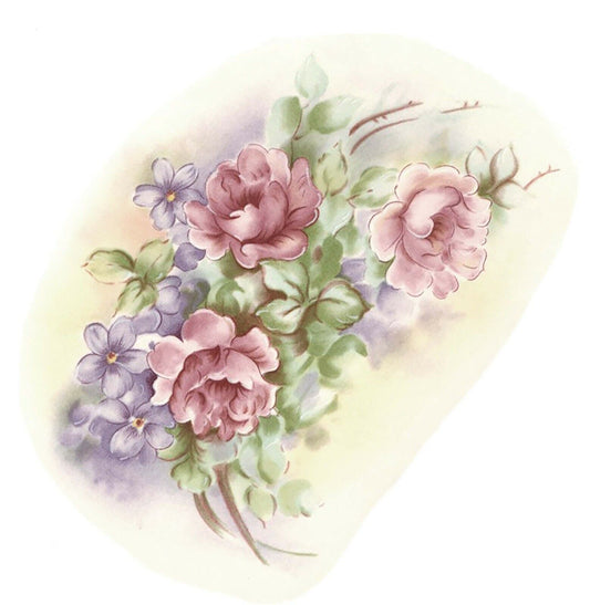 Pink Rose Purple Violet Flower Select-A-Size Waterslide Ceramic Decals