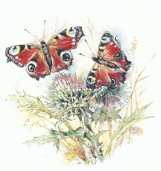 Butterfly Thistle Garden Select-A-Size Waterslide Ceramic Decals