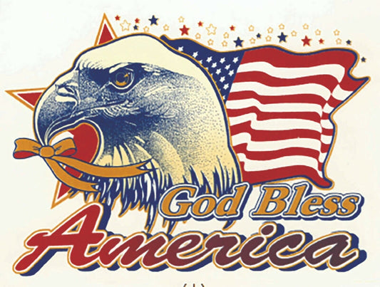 Patriotic Flag Eagle God Bless America Overglaze Waterslide Ceramic Decals