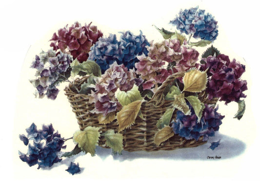 Hydrangea Flower Basket Overglaze Waterslide Ceramic Decals
