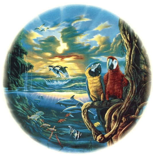 Parrot Dolphin Whale Ocean Paradise Overglaze Waterslide Ceramic Decals