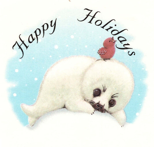 Christmas Happy Holidays Seal Select-A-Size Ceramic Waterslide Decals