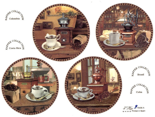 Coffee Kaffe Rustic Scenes Overglaze Waterslide Ceramic Decals
