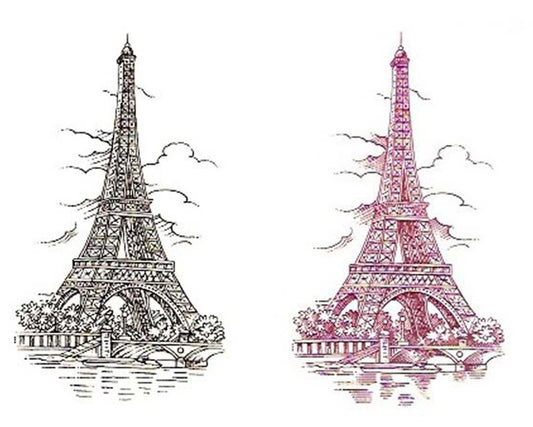 Eiffel Tower Red or Black Waterslide Ceramic Decals