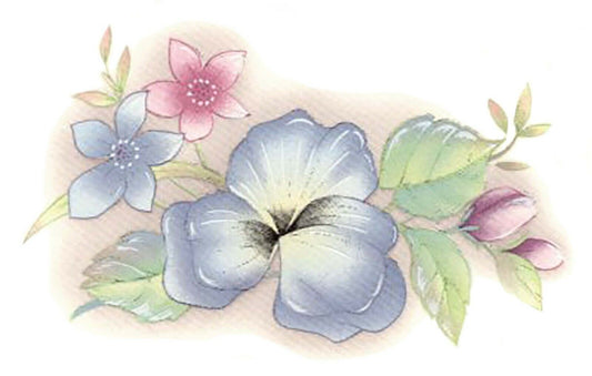 Blue Pink Pansy Flower Border Overglaze Waterslide Ceramic Decals