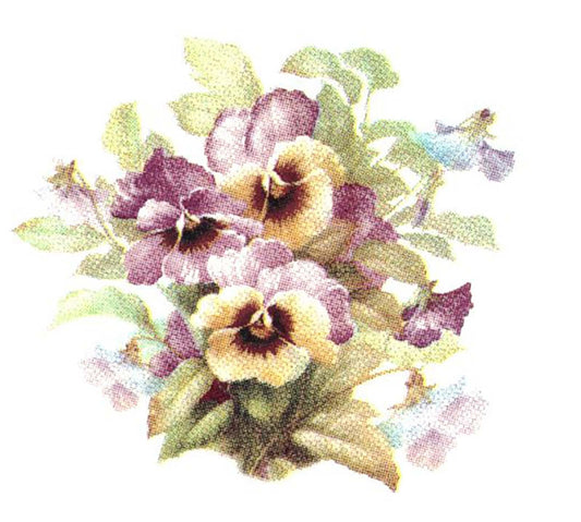Pastel Pansy Flowers Overglaze Waterslide Ceramic Decals
