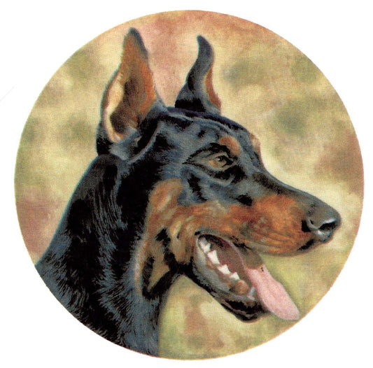 Doberman Dog  3 pcs  3"  Waterslide Ceramic Decals