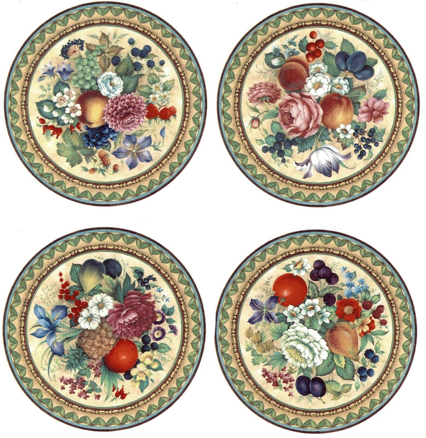 Fruit Flower Round Framed Select-A-Size Waterslide Ceramic Decals