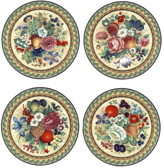 Fruit Flower Round Framed Select-A-Size Waterslide Ceramic Decals