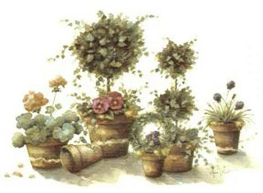 Topiary Garden Pansy Flowers Overglaze Waterslide Ceramic Decals