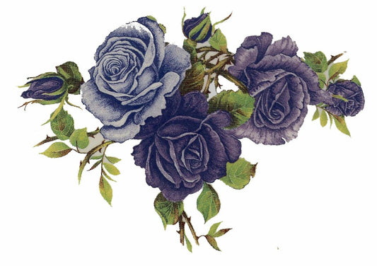 Purple Lavender Rose Flowers Overglaze Waterslide Ceramic Decals
